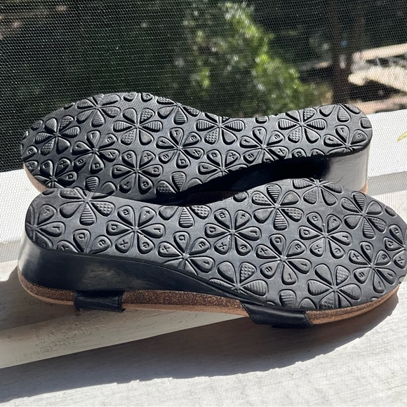 Aetrex - Grace EW160W Black Leather Woven Wedge Sandals Women’s Size 9-9.5 (40) - Picture 9 of 10